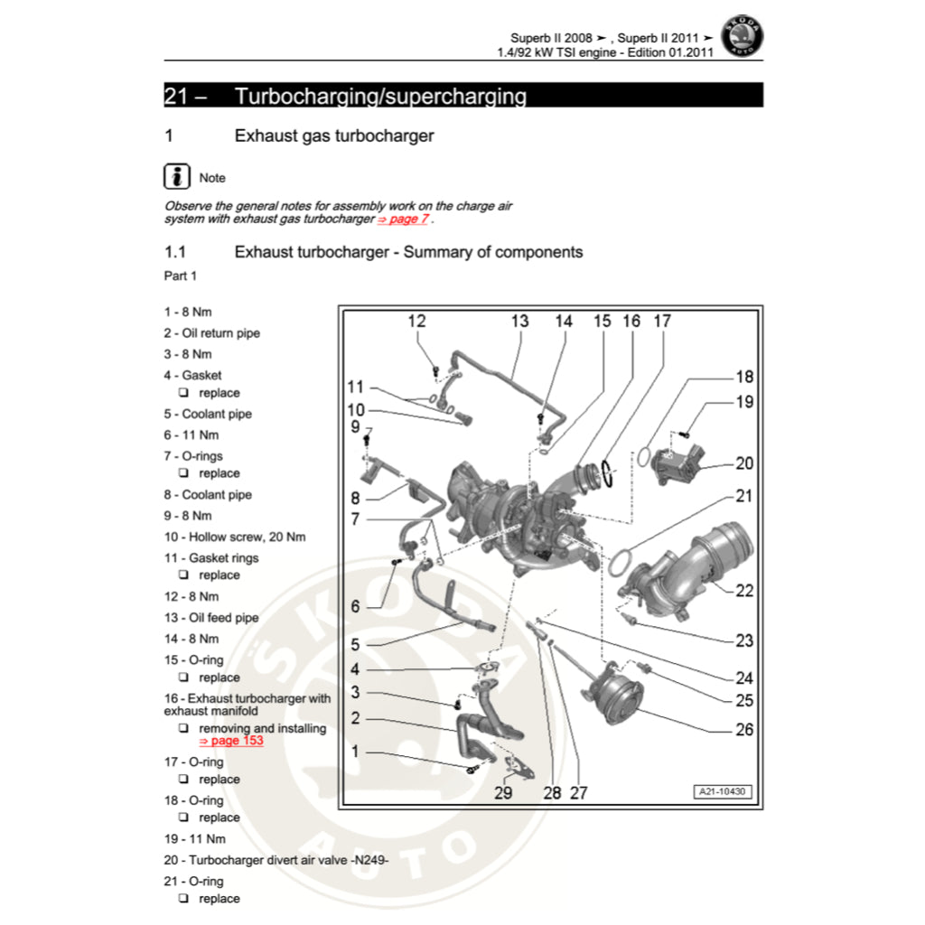 SKODA SUPERB B6 2005-2014 Full Manual Set – Repair & Maintenance Manual