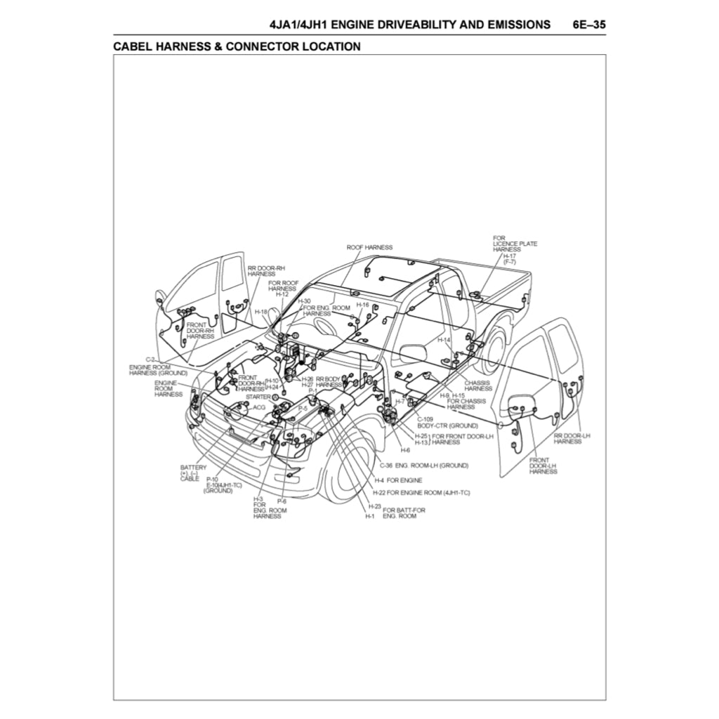 ISUZU ENGINE 4JA1 / 4JA1-TC / 4JH1 /4JH1-TC Workshop Repair Manual