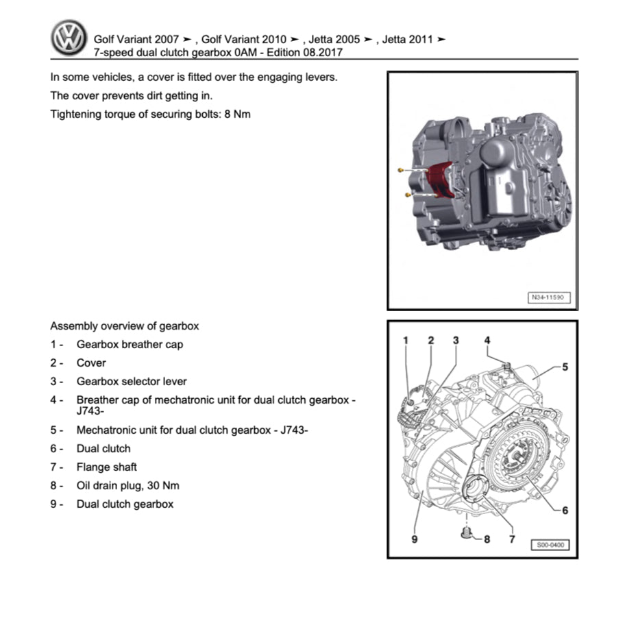 VW JETTA A5 2005-2010 Full Manual Set – Repair & Maintenance Manual
