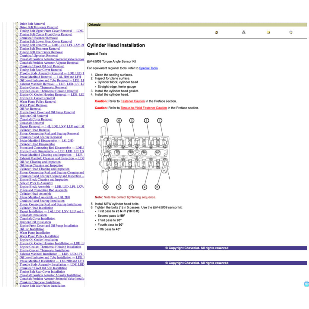 CHEVROLET ORLANDO 2011-2014 Full Manual Set – Repair & Maintenance Manual