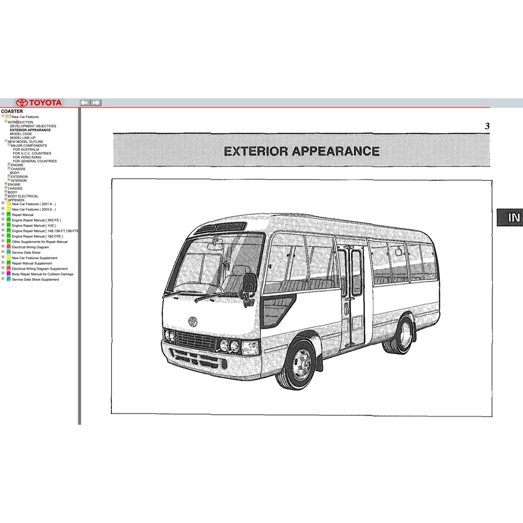 TOYOTA COASTER 1993-2016 Full Manual Set – Repair & Maintenance Manual