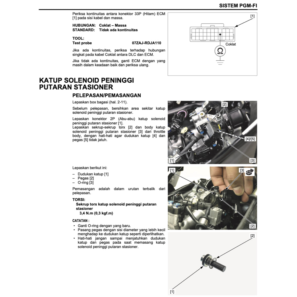 HONDA BEAT 110 PGM-FI 2012-2020 Full Manual Set – Repair & Maintenance Manual and Spare Parts Catalog and User Handbook - BAHASA INDONESIA