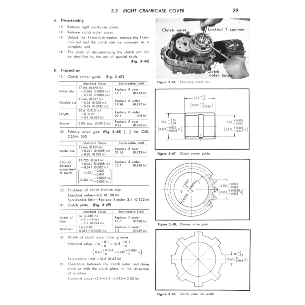 HONDA CUB50-65 C50 C65 1966-1980 Full Manual Set – Repair & Maintenance Manual and Spare Parts Catalog and User Handbook