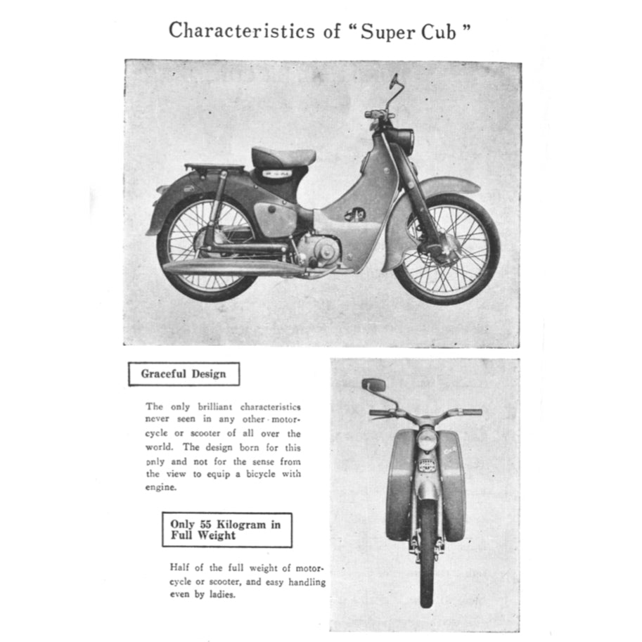 HONDA SUPER CUB C100 1958-1967 Full Manual Set – Repair & Maintenance Manual and Spare Parts Catalog and User Handbook