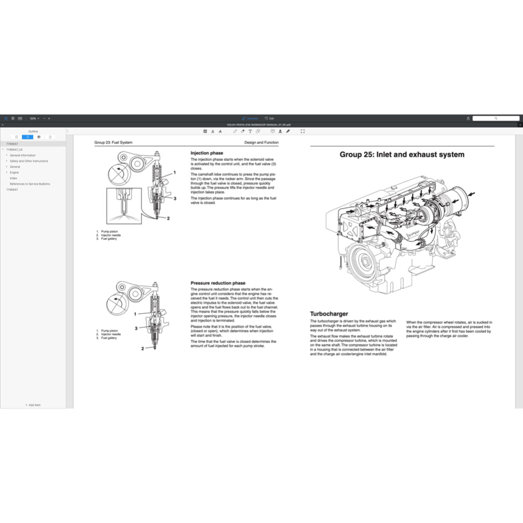 VOLVO PENTA DIESEL ENGINE D SERIES D3 D4 D6 D9 D12 D13 D16 Full Manual Set – SERVICE REPAIR WORKSHOP MANUAL
