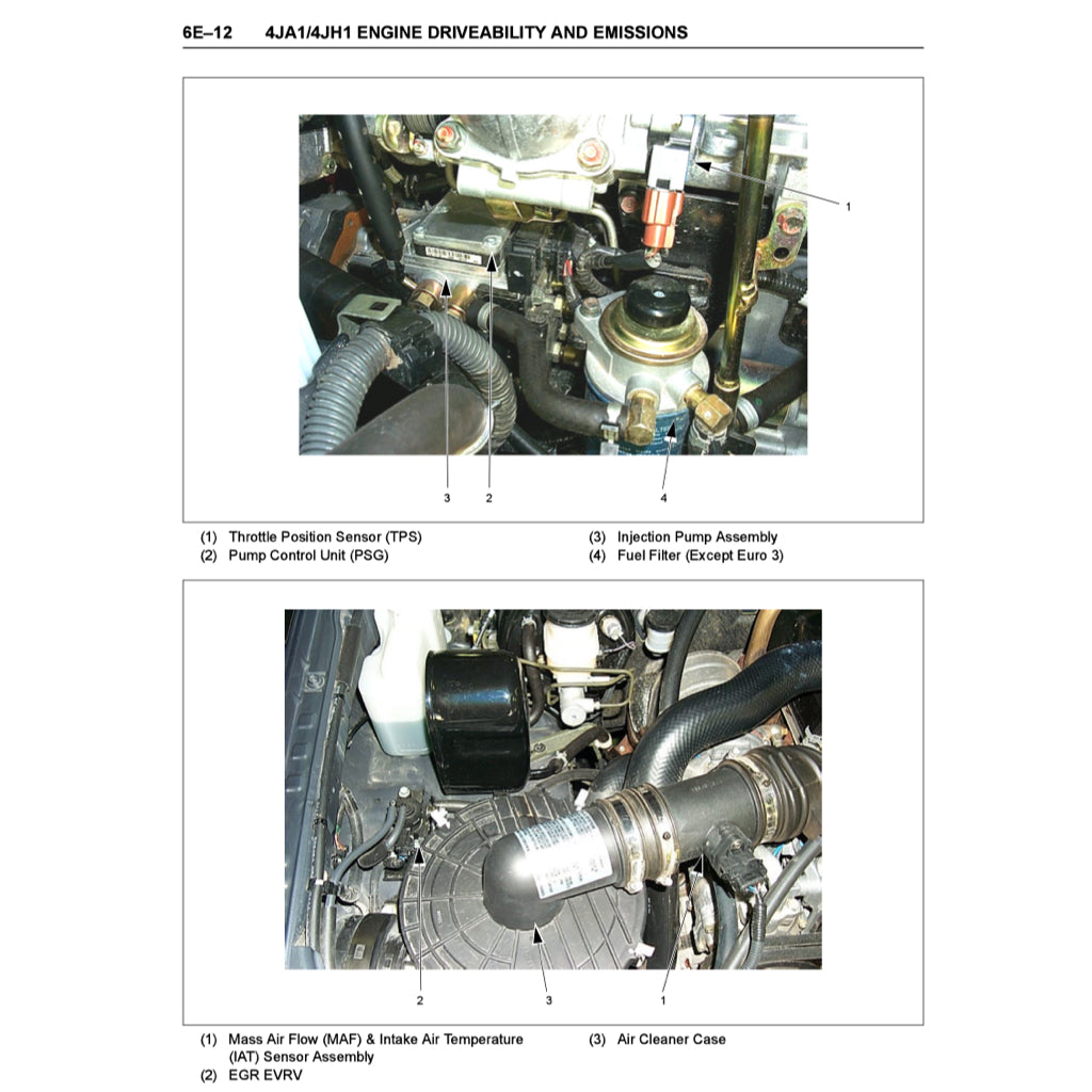 ISUZU ENGINE 4JA1 / 4JA1-TC / 4JH1 /4JH1-TC Workshop Repair Manual
