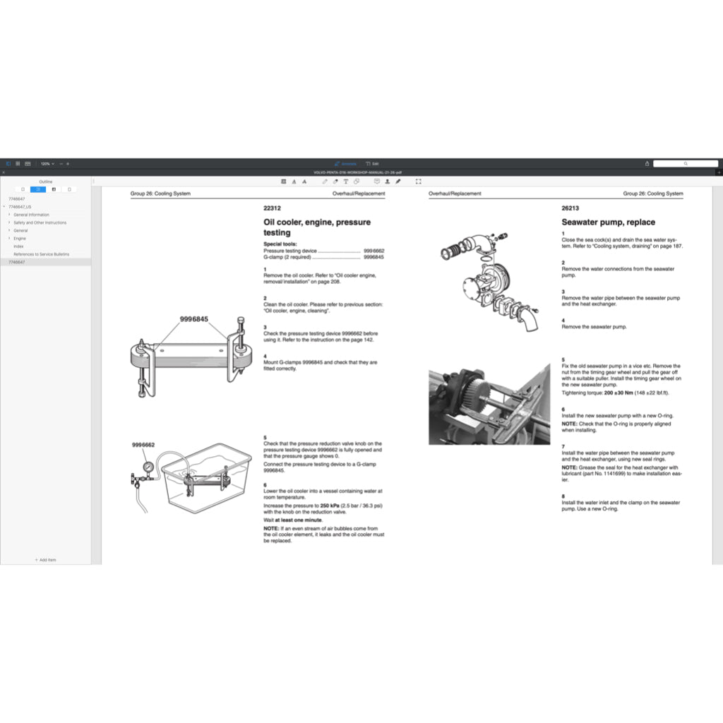 VOLVO PENTA DIESEL ENGINE D SERIES D3 D4 D6 D9 D12 D13 D16 Full Manual Set – SERVICE REPAIR WORKSHOP MANUAL