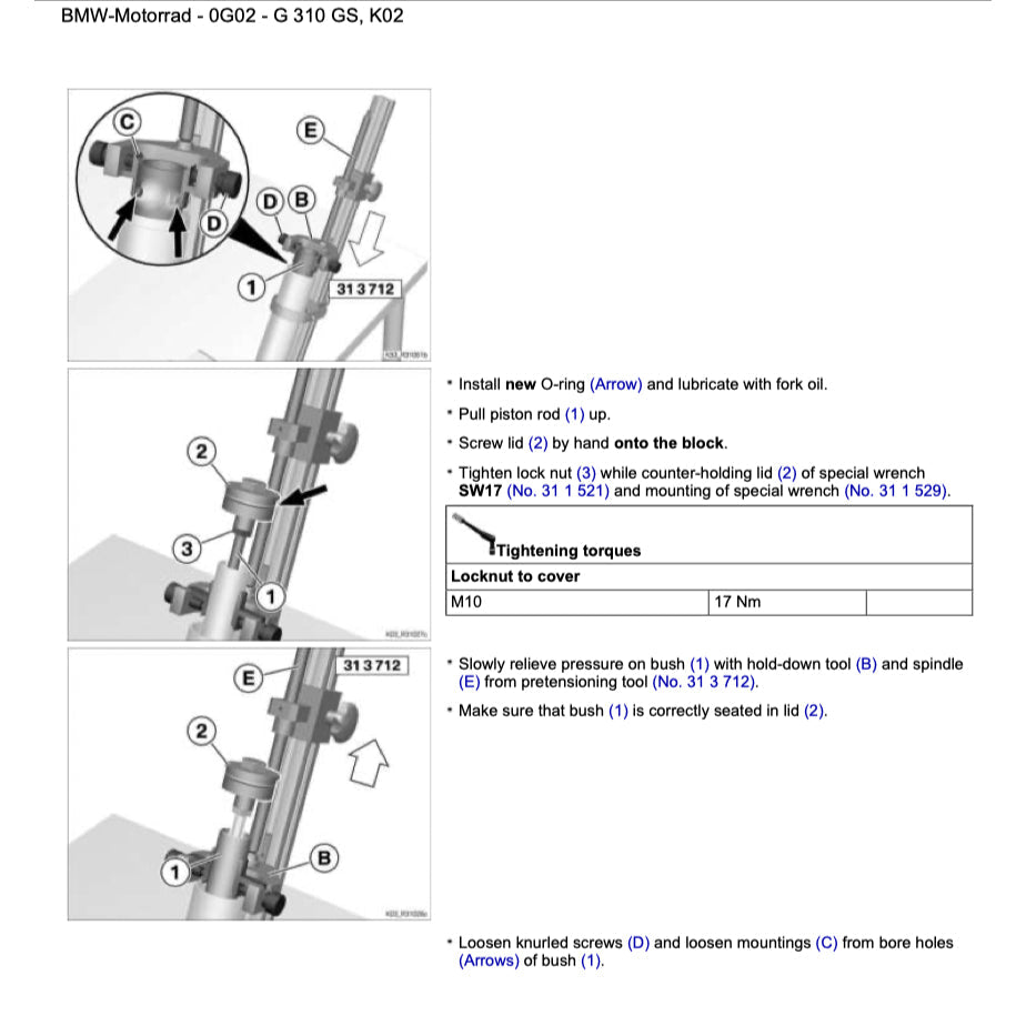 BMW G310 GS K02 2016-2020 Full Manual Set – Repair & Maintenance Manual and Spare Parts Catalog and RIDER'S MANUAL