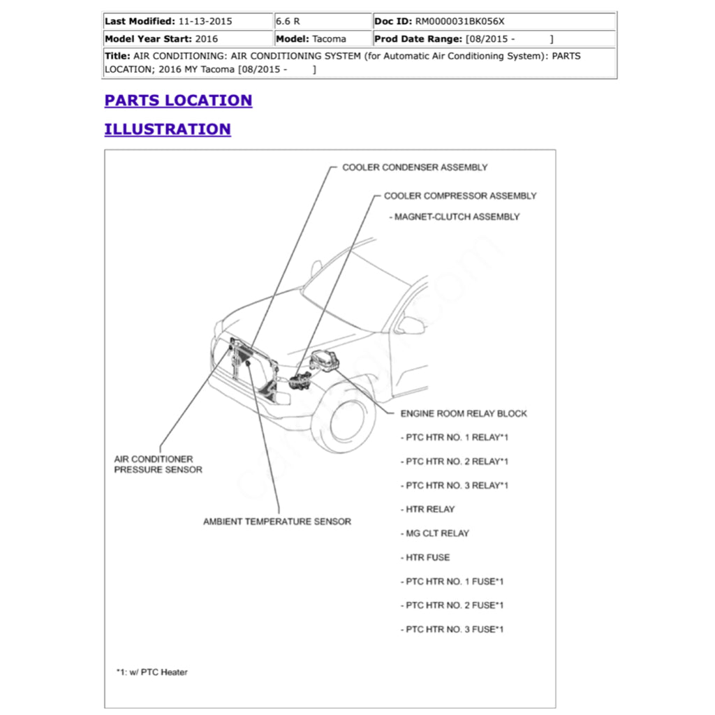 TOYOTA TACOMA N300 2015-2023 Full Manual Set – Repair & Maintenance Manual