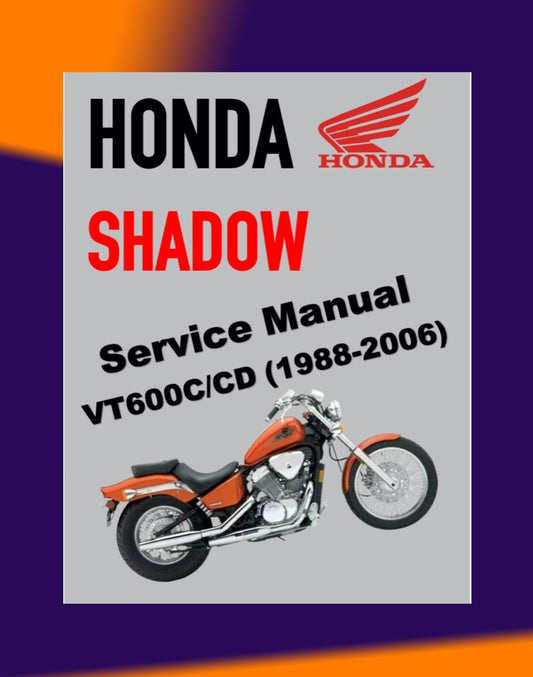 HONDA SHADOW VT600C / CD / VLX 1988-2006 Full Manual Set – Repair & Maintenance Manual and User Handbook