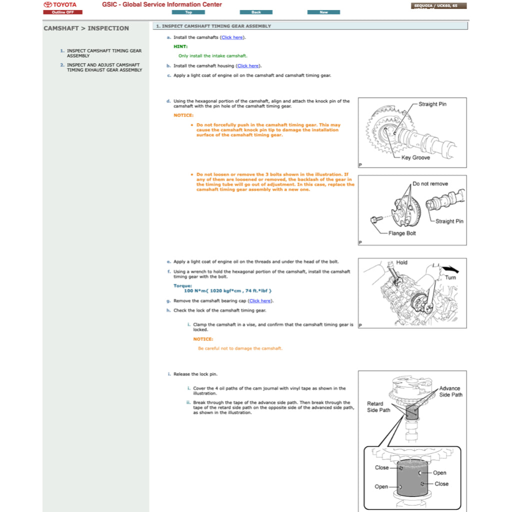 TOYOTA SEQUOIA UCK60/65 2008-2022 Full Manual Set – ONLINE Repair & Maintenance Manual