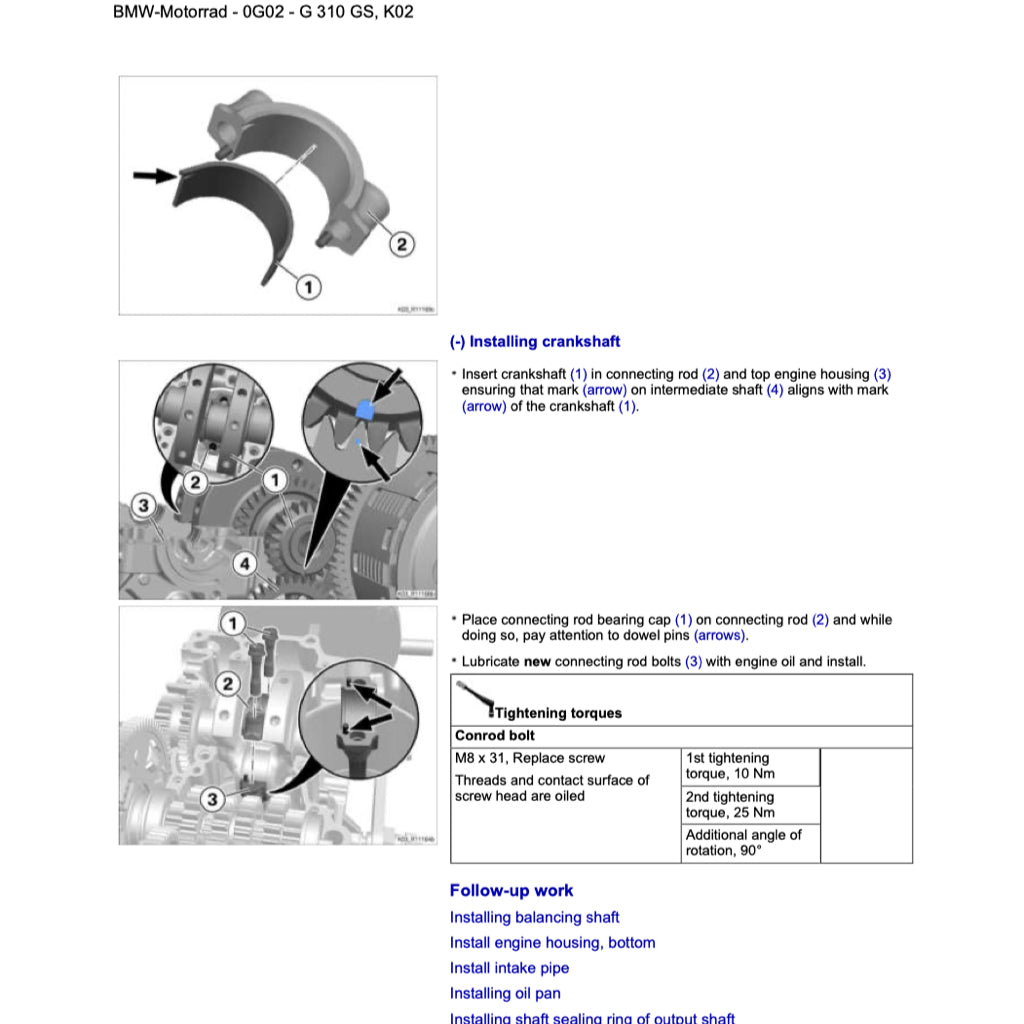 BMW G310 GS K02 2016-2020 Full Manual Set – Repair & Maintenance Manual and Spare Parts Catalog and RIDER'S MANUAL