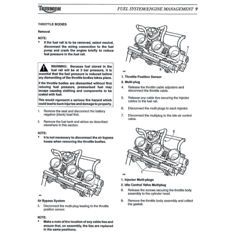 TRIUMPH SPRINT ST / RS 1999-2004 Full Manual Set – Repair & Maintenance Manual and User Handbook