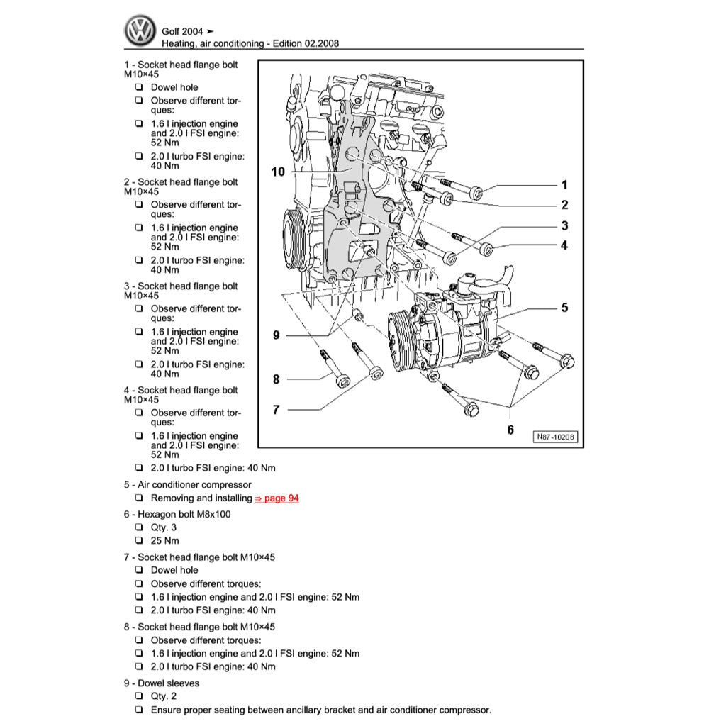 VW JETTA A5 2005-2010 Full Manual Set – Repair & Maintenance Manual