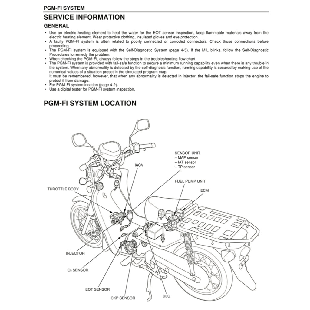HONDA DREAM EX5 FI 110i 2013-2018 Full Manual Set – Repair & Maintenance Manual and Spare Parts Catalog and User Handbook