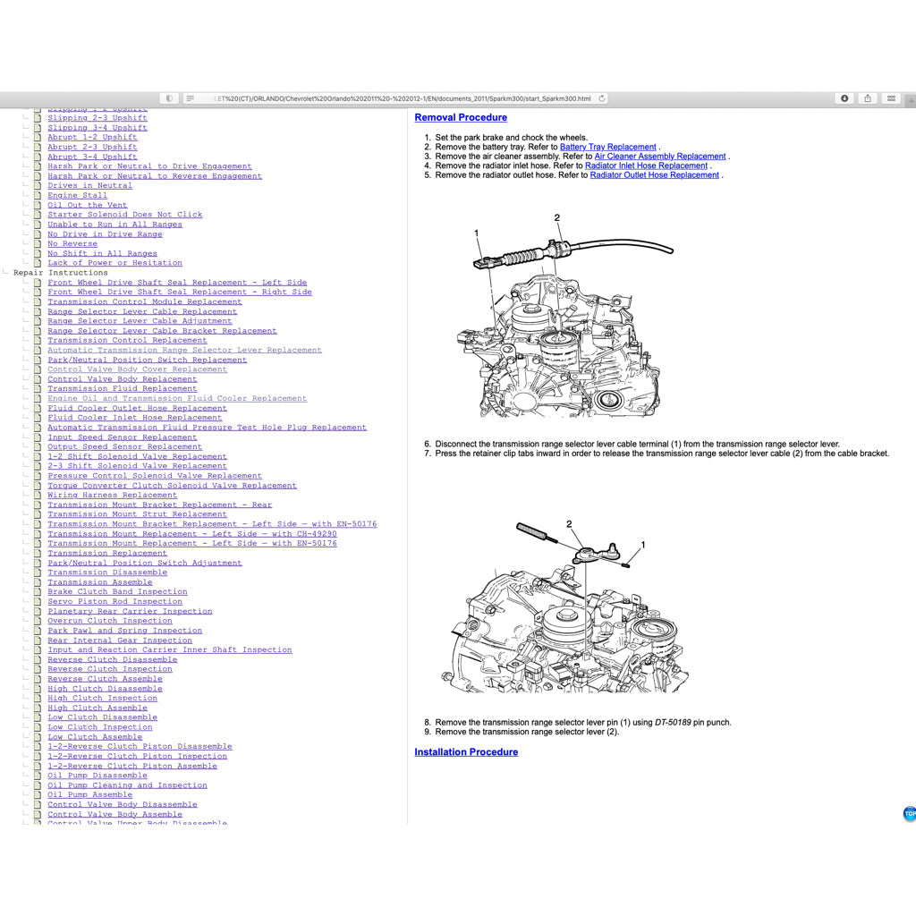 CHEVROLET SPARK M300 2009-2014 Full Manual Set – Repair & Maintenance Manual