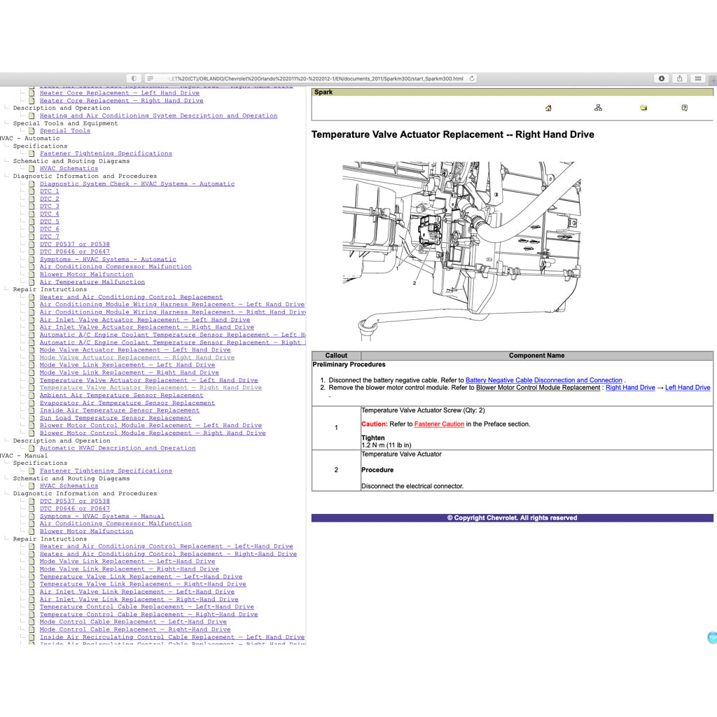 CHEVROLET SPARK M300 2009-2014 Full Manual Set – Repair & Maintenance Manual