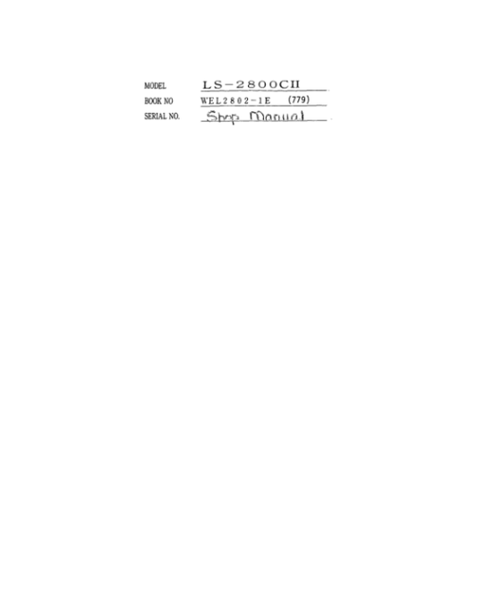 Linkbelt LS-2800 C2 Excavator Service Repair Manual Workshop Guide