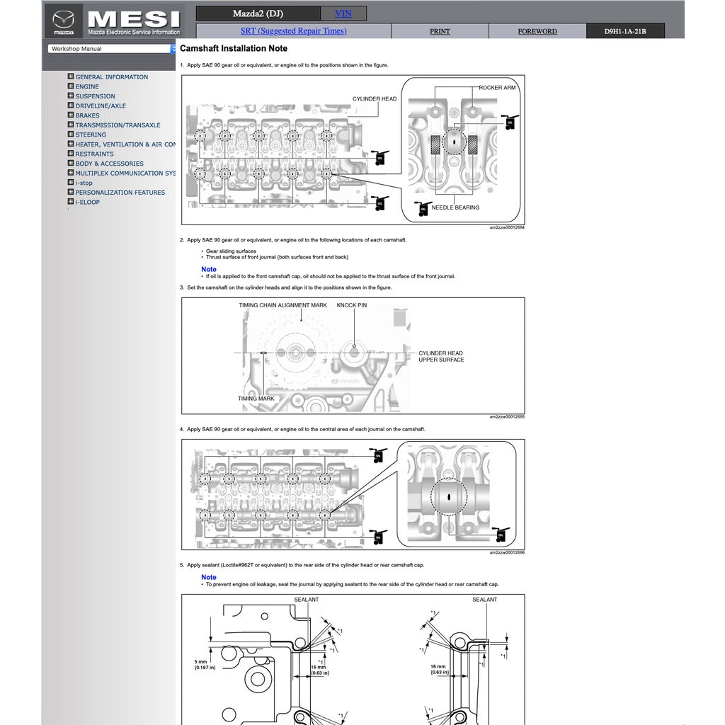 MAZDA 2 DJ 2015-2022 Full Manual Set – Repair & Maintenance Manual