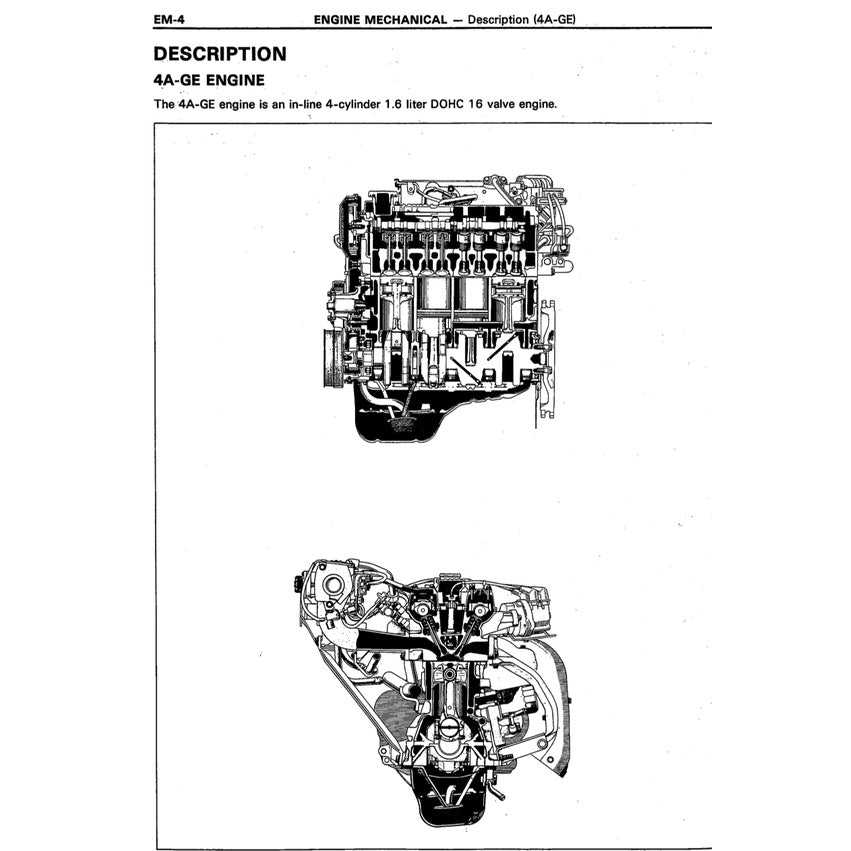TOYOTA COROLLA FR AE86 1984-1987 Full Manual Set – Repair & Maintenance Manual