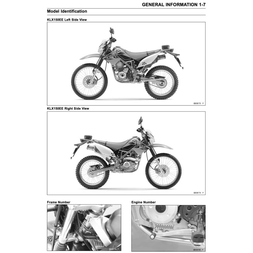 KAWASAKI KLX150L 2014-2018 Full Manual Set – Repair & Maintenance Manual andSpare Parts Catalog and User Handbook