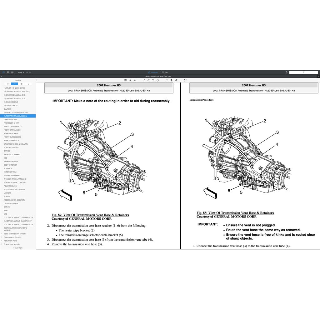HUMMER H3 2006-2010 Full Manual Set – Repair & Maintenance Manual