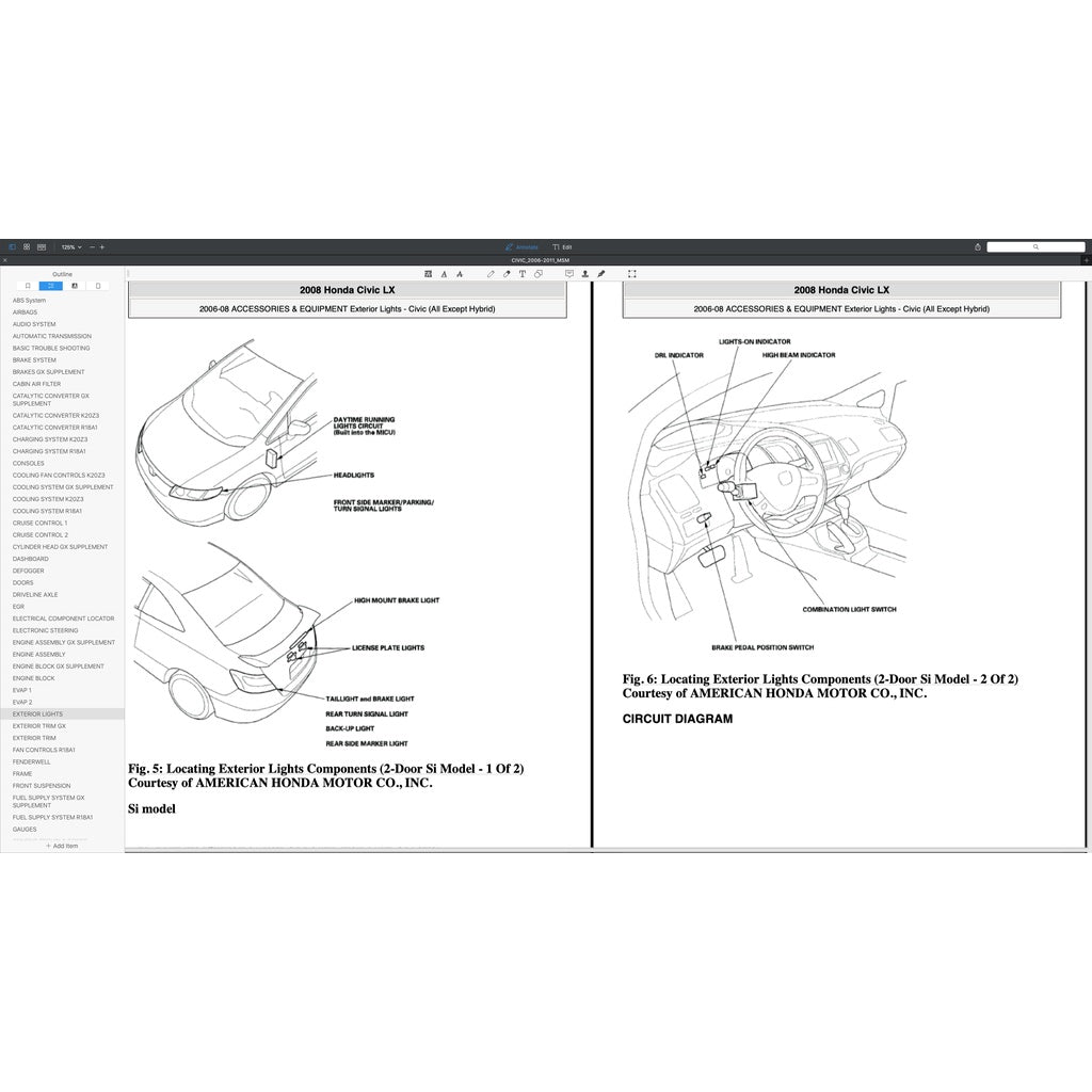 HONDA CIVIC 8 FD1 FD2, FD7, FA1, FG1, FG2, FA5, FN2 2006-2011 Full Manual Set – Repair & Maintenance Manual and Spare Parts Catalog