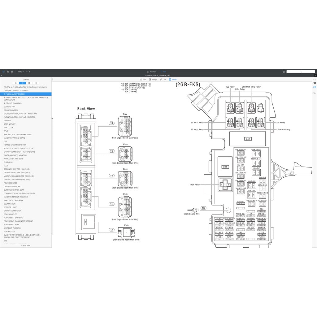 TOYOTA ALPHARD / VELLFIRE AGH30 / GGH30 2015-2021 Full Manual Set – WIRING DIAGRAMS