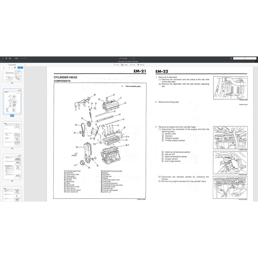 DAIHATSU HIJET PORTER S89/S91 1.3L 1989-2009 Full Manual Set – Repair & Maintenance Manual