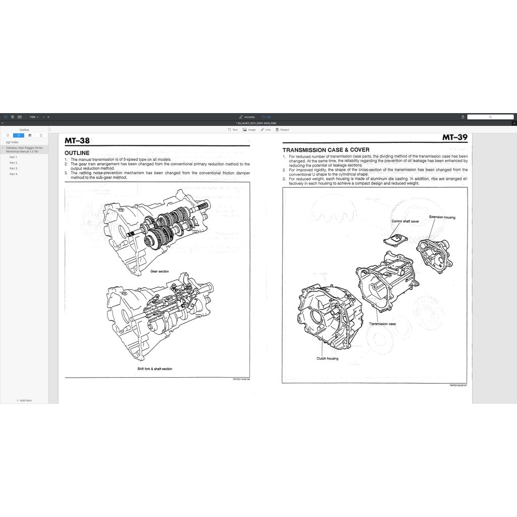 DAIHATSU HIJET PORTER S89/S91 1.3L 1989-2009 Full Manual Set – Repair & Maintenance Manual