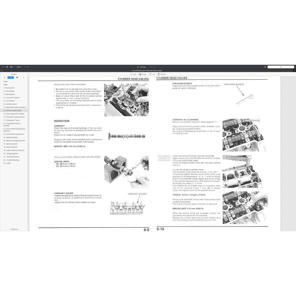 HONDA CBR600F4i 2001-2006 Full Manual Set – Repair & Maintenance Manual and Spare Parts Catalog and User Handbook