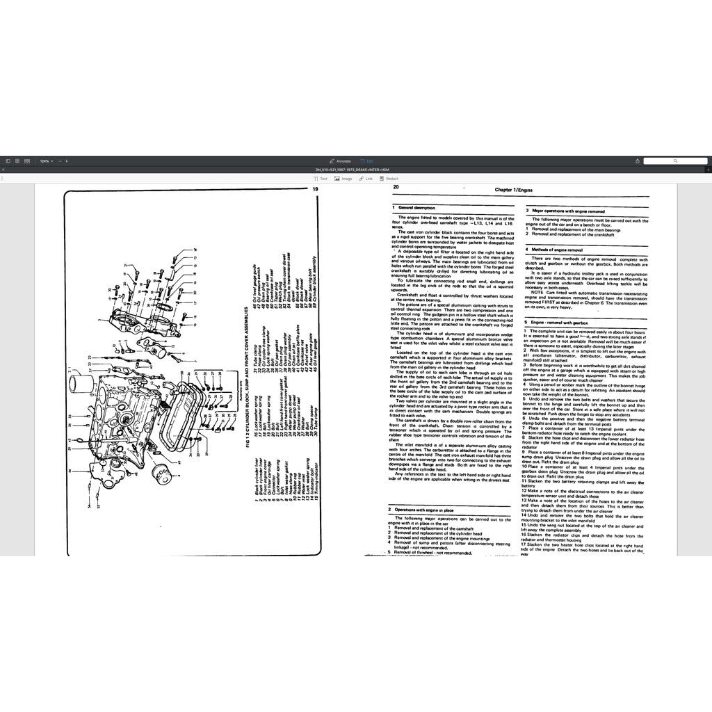 DATSUN BLUEBIRD/PICKUP 510/521 1967-1973 Full Manual Set – Repair & Maintenance Manual