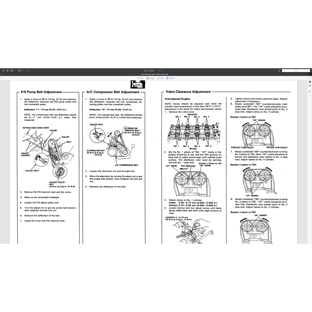 HONDA PRELUDE BA3-BA7 1987-1992 Full Manual Set – Repair & Maintenance Manual