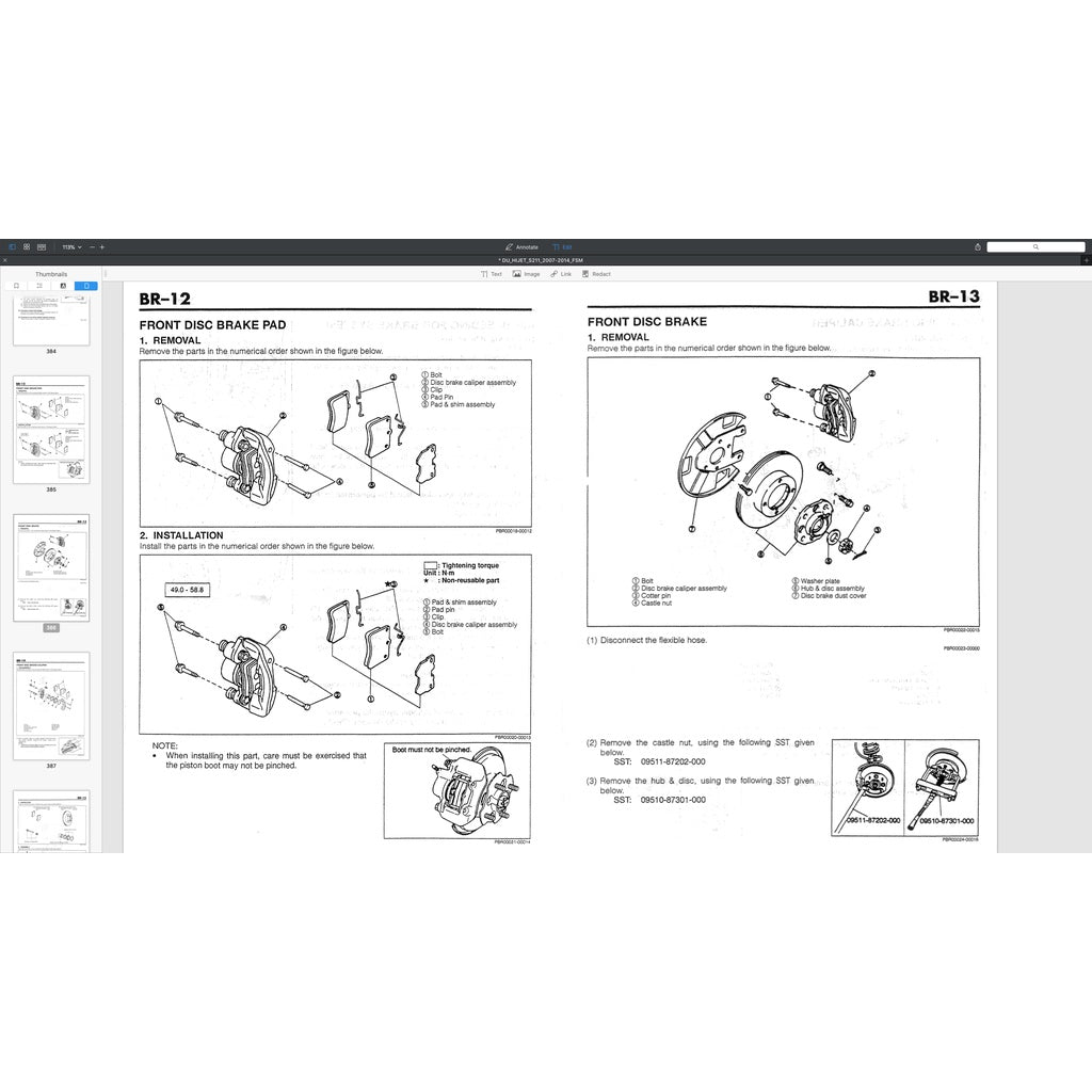 DAIHATSU HIJET PORTER S89/S91 1.3L 1989-2009 Full Manual Set – Repair & Maintenance Manual