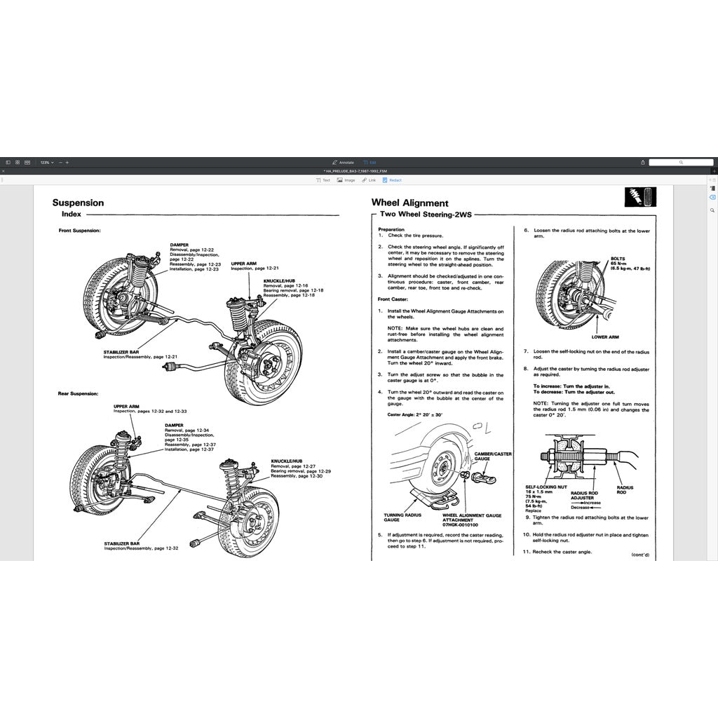 HONDA PRELUDE BA3-BA7 1987-1992 Full Manual Set – Repair & Maintenance Manual