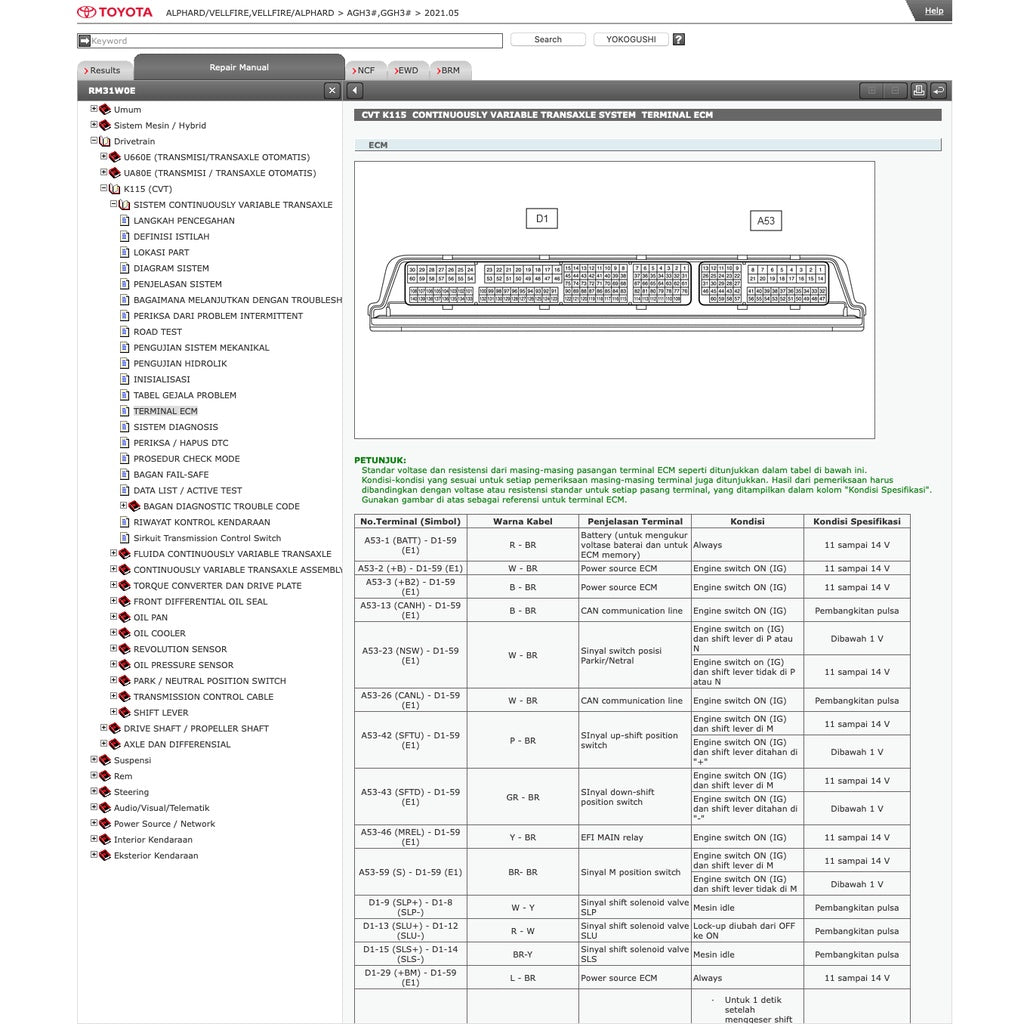 TOYOTA VELLFIRE / ALPHARD AGH30 / GGH30 2015-2021 Full Manual Set – Repair & Maintenance Manual